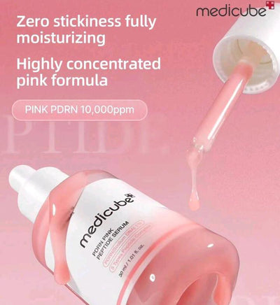 Medicube 30ml Korean Cosmetics Salmon DNA PDRN Pink Peptide Essence, Brightening Essence, Peptide, Niacinamide, Skin Tone Improvement | Evens Skin Tone, Moisturizing, Firming, Improves Uneven Skin Tone, Korean Skincare